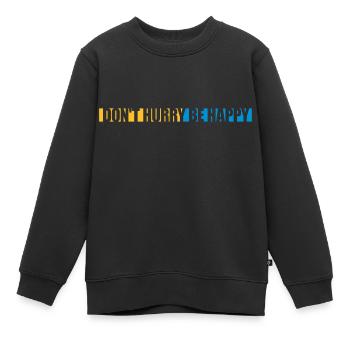 dont hurry be happy - Kinder Premium Organic Sweatshirt - Schwarz - Vorne - AI Model Kid Female (0cm)