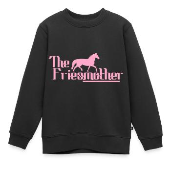 Friesenpferd Friesen Friese Pferd Mama Mom Pink - Kinder Premium Organic Sweatshirt - Schwarz - Vorne - AI Model Kid Female (0cm)