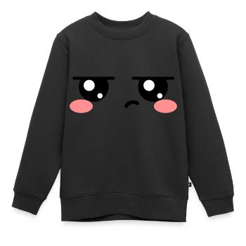 Genervte Augen Kawaii Süß - Kinder Premium Organic Sweatshirt - Schwarz - Vorne - AI Model Kid Female (0cm)