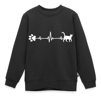 Katze Katzenhaar Mietzekatze Katzenleben Samtpfote - Kinder Premium Organic Sweatshirt - Schwarz - Vorne - AI Model Kid Female (0cm)