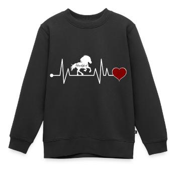 Icelandic horse Tölt Icelandic heartbeat - Kids Premium Organic Sweatshirt - black - Front - AI Model Kid Female (0cm)