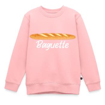 Baguette - Französischer Brotliebhaber - Kinder Premium Organic Sweatshirt - Rosa - Vorne - AI Model Kid Female (0cm)
