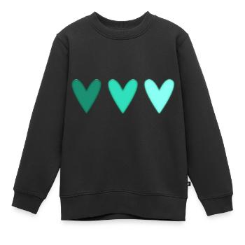 HERZ. HERZ. HEILIGER VALENTINSTAG. LIEBE. LIEBE. WEIHNACHTEN - Kinder Premium Organic Sweatshirt - Schwarz - Vorne - AI Model Kid Female (0cm)