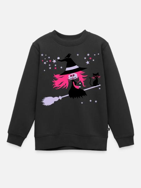 witch - Kids Premium Organic Sweatshirt - black
