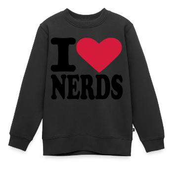 Nerd - Kinder Premium Organic Sweatshirt - Schwarz - Vorne - AI Model Kid Female (0cm)