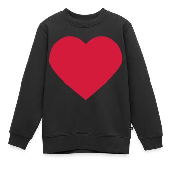 herz - Kinder Premium Organic Sweatshirt - Schwarz - Vorne - AI Model Kid Female (0cm)