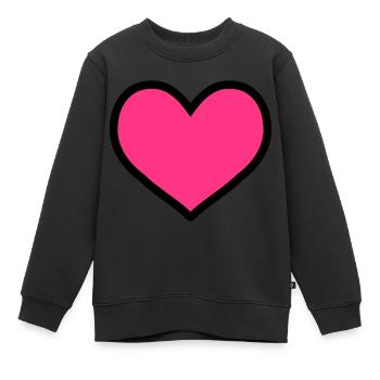 cœur - Sweat Premium enfant bio - noir - Devant - AI Model Kid Female (0cm)
