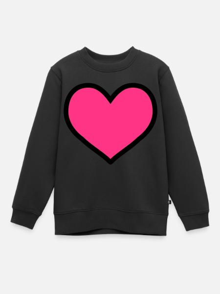 herz - Kinder Premium Organic Sweatshirt - Schwarz