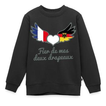 Binationalités France Allemagne FrancoAllemand - Sweat Premium enfant bio - noir - Devant - AI Model Kid Female (0cm)