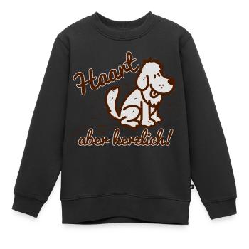Haart - aber herzlich - Kinder Premium Organic Sweatshirt - Schwarz - Vorne - AI Model Kid Female (0cm)