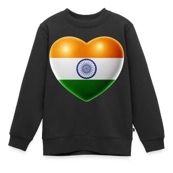 Coeur (Inde / Inde) - Sweat Premium enfant bio - noir - Devant - AI Model Kid Female (0cm)