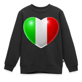 Coeur (Italie / Italia) - Sweat Premium enfant bio - noir - Devant - AI Model Kid Female (0cm)