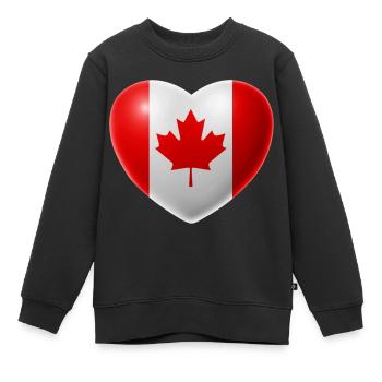 Coeur (Canada / Canada) - Sweat Premium enfant bio - noir - Devant - AI Model Kid Female (0cm)