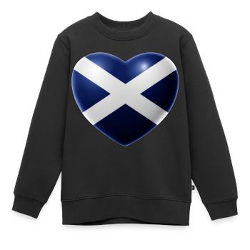 Heart (Écosse) - Sweat Premium enfant bio - noir - Devant - AI Model Kid Female (0cm)
