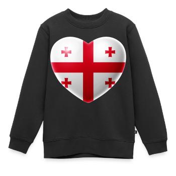 Coeur (Géorgie / Georgia) - Sweat Premium enfant bio - noir - Devant - AI Model Kid Female (0cm)