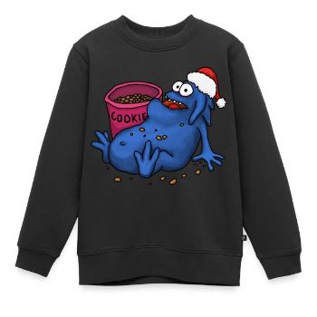 Kobold Cookies Weihnacht - Kinder Premium Organic Sweatshirt - Schwarz - Vorne - AI Model Kid Female (0cm)