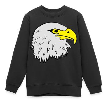 Pygargue à tête blanche tête d'aigle motif Eagl - Sweat Premium enfant bio - noir - Devant - AI Model Kid Female (0cm)