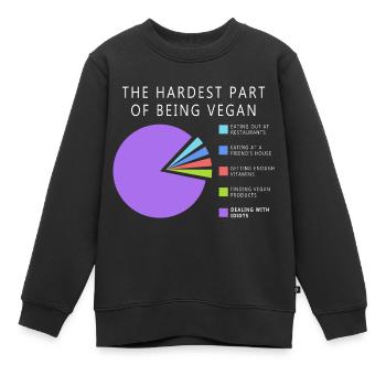 Vegan Statistik - Kinder Premium Organic Sweatshirt - Schwarz - Vorne - AI Model Kid Female (0cm)