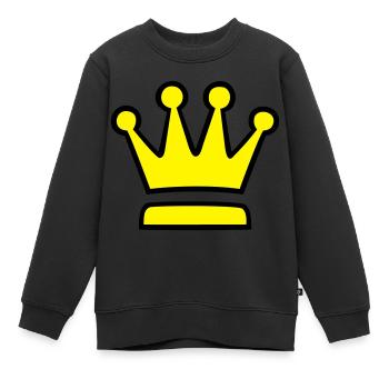 Couronne (couronne) 04.1 - Sweat Premium enfant bio - noir - Devant - AI Model Kid Female (0cm)