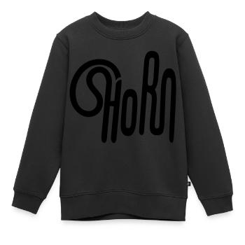 HORN from Waldhorn - Kids Premium Organic Sweatshirt - black - Front - AI Model Kid Female (0cm)