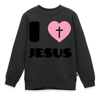 I Love Jesus - Sweat Premium enfant bio - noir - Devant - AI Model Kid Female (0cm)