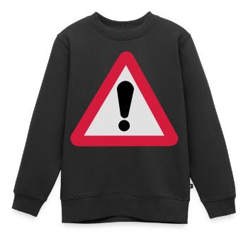 Gefahrenzeichen Gefahrenstelle - Kinder Premium Organic Sweatshirt - Schwarz - Vorne - AI Model Kid Female (0cm)