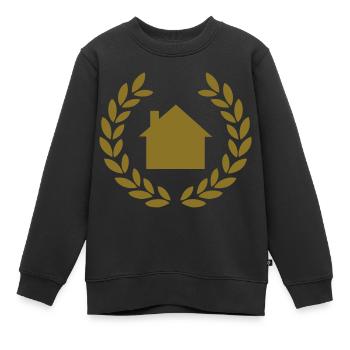 haus immobilien deluxe - Kinder Premium Organic Sweatshirt - Schwarz - Vorne - AI Model Kid Female (0cm)