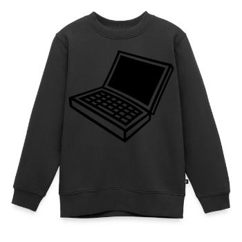 laptop_1c - Kinder Premium Organic Sweatshirt - Schwarz - Vorne - AI Model Kid Female (0cm)