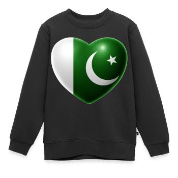 Coeur (Pakistan) - Sweat Premium enfant bio - noir - Devant - AI Model Kid Female (0cm)