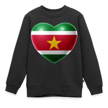Coeur (Suriname) - Sweat Premium enfant bio - noir - Devant - AI Model Kid Female (0cm)