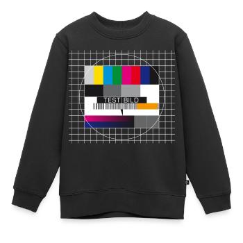 Image de test Télévision Écran Fermoir d’émission - Sweat Premium enfant bio - noir - Devant - AI Model Kid Female (0cm)