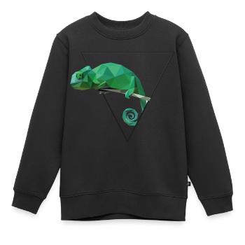 Chamäleon Chamäleons T-Shirt Geschenk Reptilien - Kinder Premium Organic Sweatshirt - Schwarz - Vorne - AI Model Kid Female (0cm)