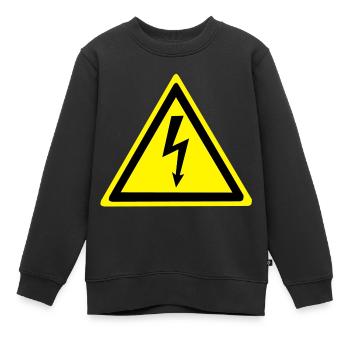 High voltage - Kids Premium Organic Sweatshirt - black - Front - AI Model Kid Female (0cm)