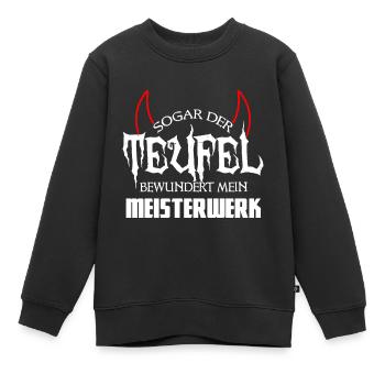 Teufel besser.PNG - Kinder Premium Organic Sweatshirt - Schwarz - Vorne - AI Model Kid Female (0cm)