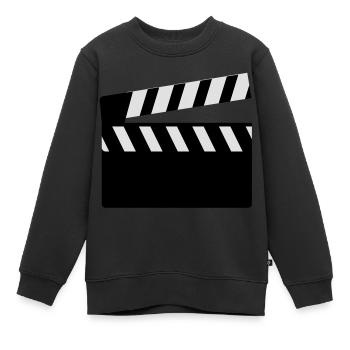 film_klappe_f2 - Kinder Premium Organic Sweatshirt - Schwarz - Vorne - AI Model Kid Female (0cm)