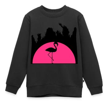 sonnenaufgang urlaub palmen miami ferien sonne som - Kinder Premium Organic Sweatshirt - Schwarz - Vorne - AI Model Kid Female (0cm)