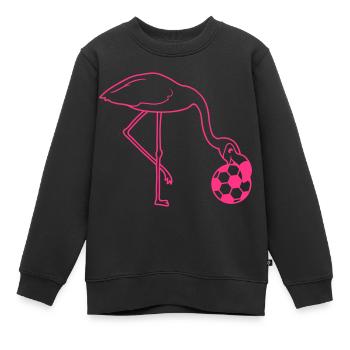fussball verein spielen ball kicker lachen mund au - Kinder Premium Organic Sweatshirt - Schwarz - Vorne - AI Model Kid Female (0cm)