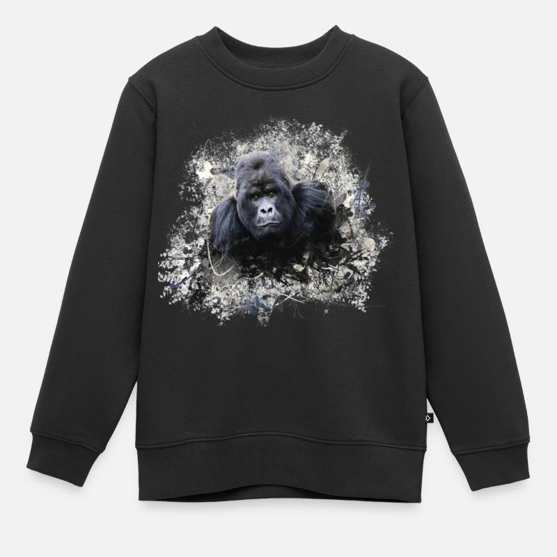 gorille - Sweat Premium enfant bio - noir