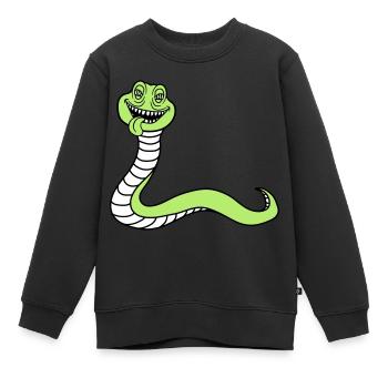 tête de serpent monstre boese dangereux la - Sweat Premium enfant bio - noir - Devant - AI Model Kid Female (0cm)