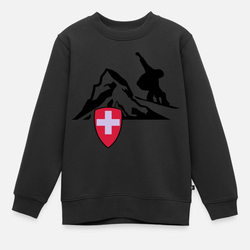 Matterhorn Zermatt Suisse - Sweat Premium enfant bio - noir