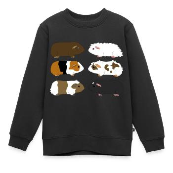 sechs Meerschweinchen - Kinder Premium Organic Sweatshirt - Schwarz - Vorne - AI Model Kid Female (0cm)