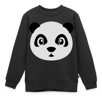 Cute panda with glasses - Nerd Panda Bär - Brille - Kinder Premium Organic Sweatshirt - Schwarz - Vorne - AI Model Kid Female (0cm)