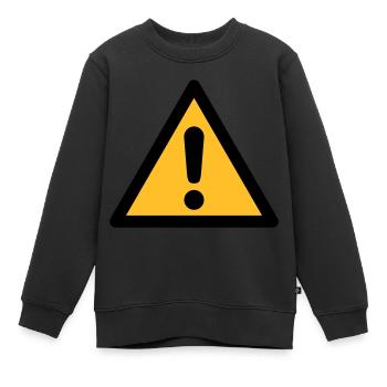 Symbole de danger - Danger général (2 couleurs) - Sweat Premium enfant bio - noir - Devant - AI Model Kid Female (0cm)