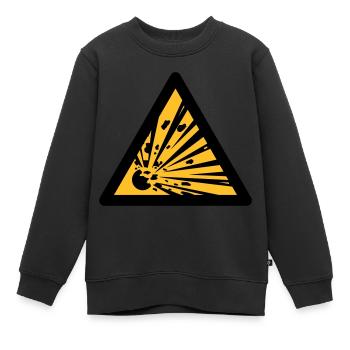 Symbole de danger - Explosifs (2 couleurs) - Sweat Premium enfant bio - noir - Devant - AI Model Kid Female (0cm)