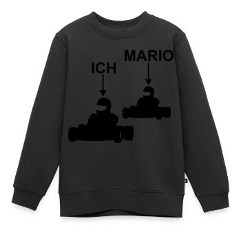 go kart ich mario - Kinder Premium Organic Sweatshirt - Schwarz - Vorne - AI Model Kid Female (0cm)