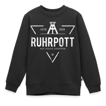 Ruhrpott Auf Kohle geb. - Kinder Premium Organic Sweatshirt - Schwarz - Vorne - AI Model Kid Female (0cm)