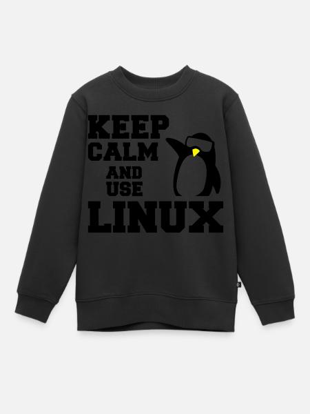 garder utilisation calme linux - Sweat Premium enfant bio - noir