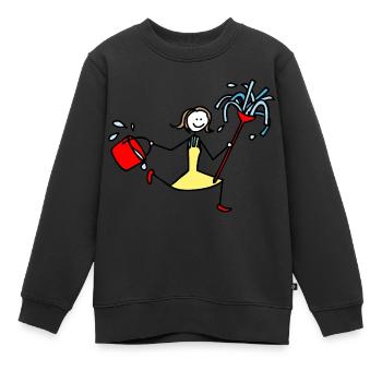 Putzfrau - Kinder Premium Organic Sweatshirt - Schwarz - Vorne - AI Model Kid Female (0cm)