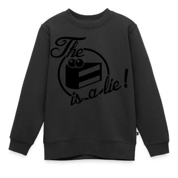 The cake is a lie! - Kinder Premium Organic Sweatshirt - Schwarz - Vorne - AI Model Kid Female (0cm)