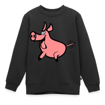Plaisir de porc - Sweat Premium enfant bio - noir - Devant - AI Model Kid Female (0cm)